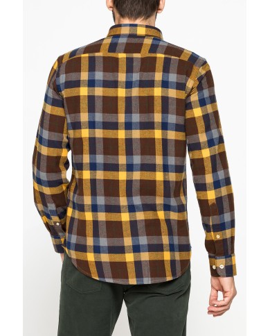 CAMICIA FANTASIA IN FLANELLA LEGGERA CON PREGIATO FILATO MELANGE