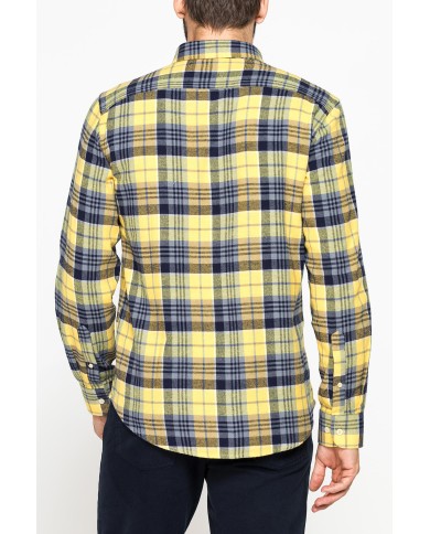 CAMICIA FANTASIA IN FLANELLA LEGGERA CON PREGIATO FILATO MELANGE