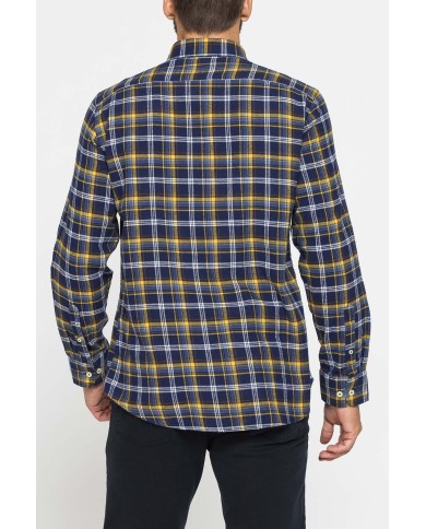 CAMICIA FANTASIA IN FLANELLA LEGGERA CON PREGIATO FILATO MELANGE