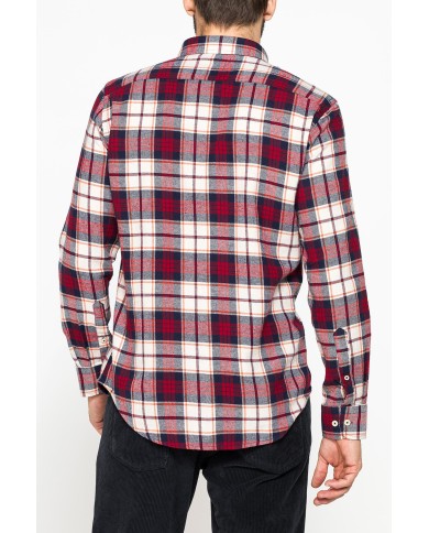 CAMICIA FANTASIA IN FLANELLA LEGGERA CON PREGIATO FILATO MELANGE