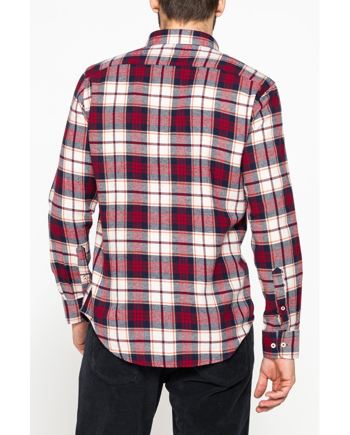 CAMICIA FANTASIA IN FLANELLA LEGGERA CON PREGIATO FILATO MELANGE