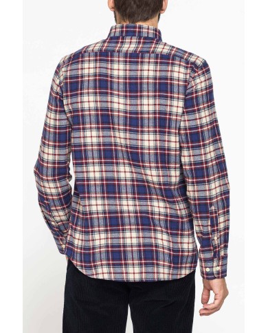 CAMICIA FANTASIA IN FLANELLA LEGGERA CON PREGIATO FILATO MELANGE