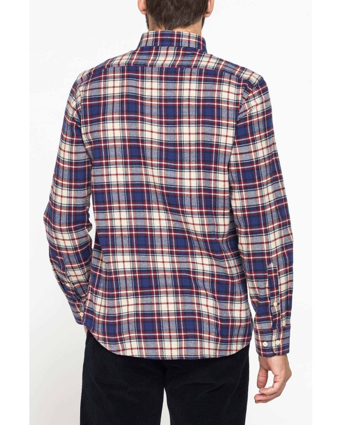 CAMICIA FANTASIA IN FLANELLA LEGGERA CON PREGIATO FILATO MELANGE