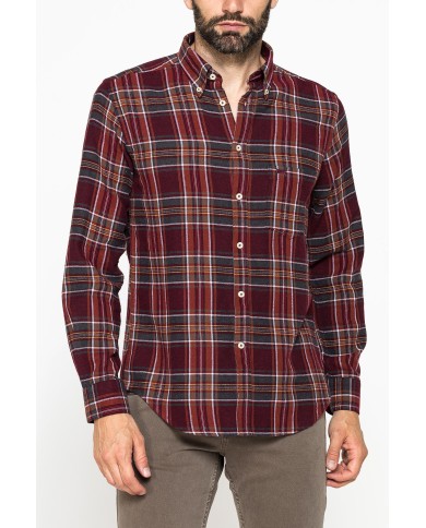 CAMICIA FANTASIA IN FLANELLA LEGGERA CON PREGIATO FILATO MELANGE
