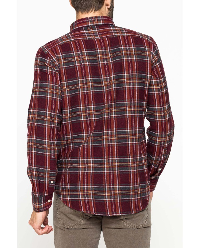 CAMICIA FANTASIA IN FLANELLA LEGGERA CON PREGIATO FILATO MELANGE