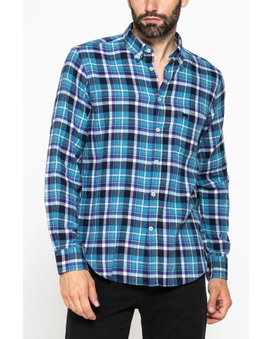 CAMICIA FANTASIA IN FLANELLA LEGGERA CON PREGIATO FILATO MELANGE