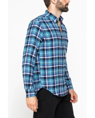 CAMICIA FANTASIA IN FLANELLA LEGGERA CON PREGIATO FILATO MELANGE CAMICIA FANTASIA IN FLANELLA LEGGERA CON PREGIATO FILATO MELANGE