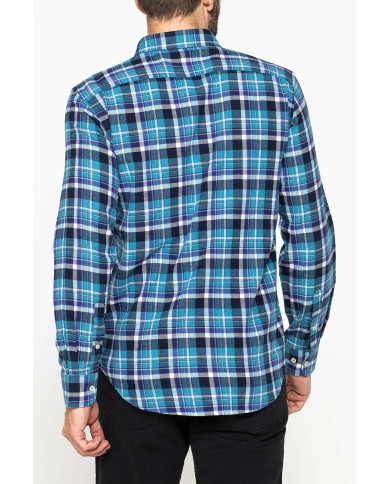 CAMICIA FANTASIA IN FLANELLA LEGGERA CON PREGIATO FILATO MELANGE