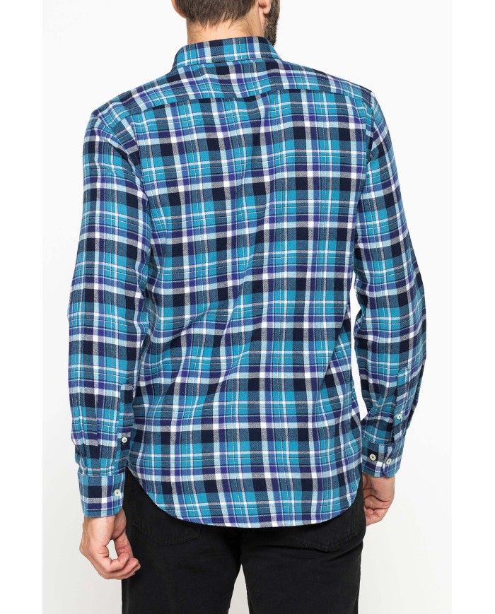 CAMICIA FANTASIA IN FLANELLA LEGGERA CON PREGIATO FILATO MELANGE