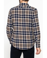 CAMICIA FANTASIA IN FLANELLA LEGGERA CON PREGIATO FILATO MELANGE CAMICIA FANTASIA IN FLANELLA LEGGERA CON PREGIATO FILATO MELANGE