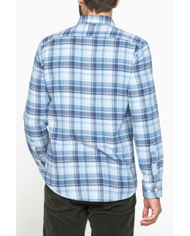 CAMICIA FANTASIA IN FLANELLA LEGGERA CON PREGIATO FILATO MELANGE