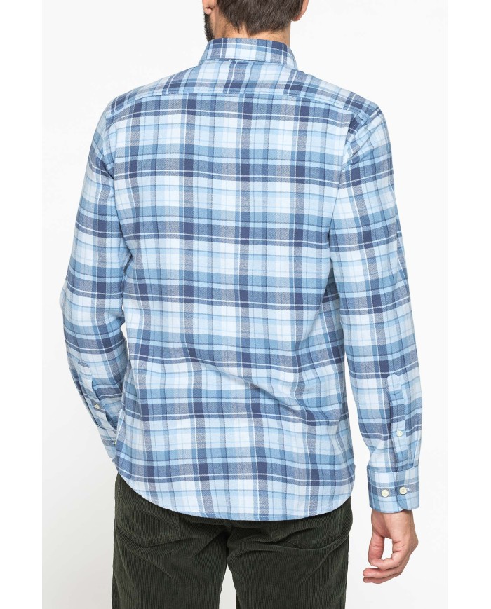 CAMICIA FANTASIA IN FLANELLA LEGGERA CON PREGIATO FILATO MELANGE