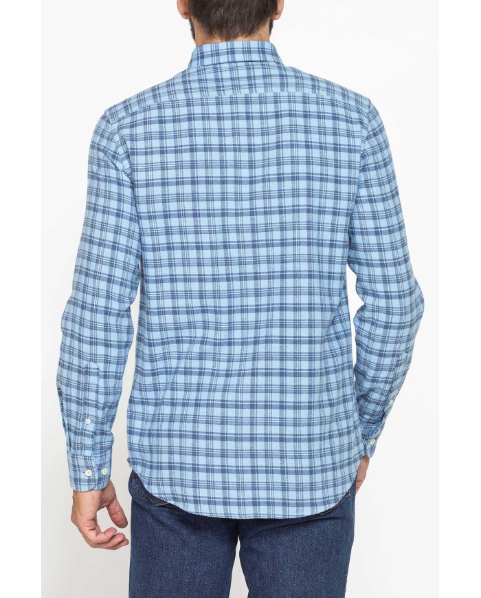 CAMICIA FANTASIA IN FLANELLA LEGGERA CON PREGIATO FILATO MELANGE