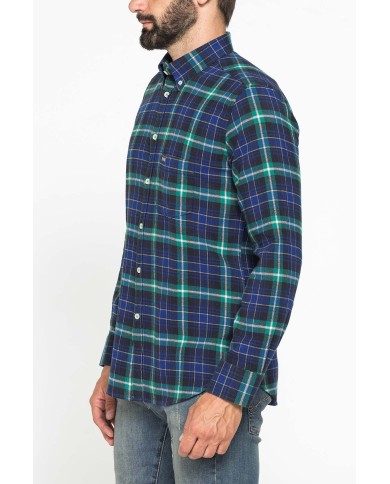 CAMICIA FANTASIA IN FLANELLA LEGGERA CON PREGIATO FILATO MELANGE