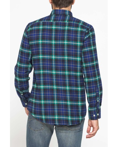 CAMICIA FANTASIA IN FLANELLA LEGGERA CON PREGIATO FILATO MELANGE