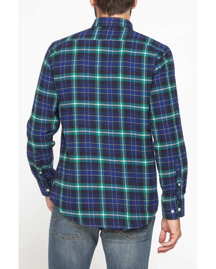 CAMICIA FANTASIA IN FLANELLA LEGGERA CON PREGIATO FILATO MELANGE