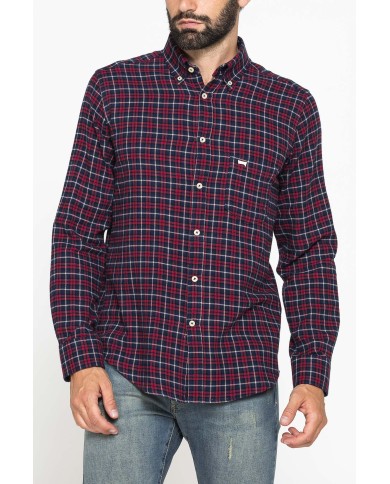 CAMICIA FANTASIA IN FLANELLA LEGGERA CON PREGIATO FILATO MELANGE