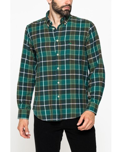 CAMICIA FANTASIA IN FLANELLA LEGGERA CON PREGIATO FILATO MELANGE