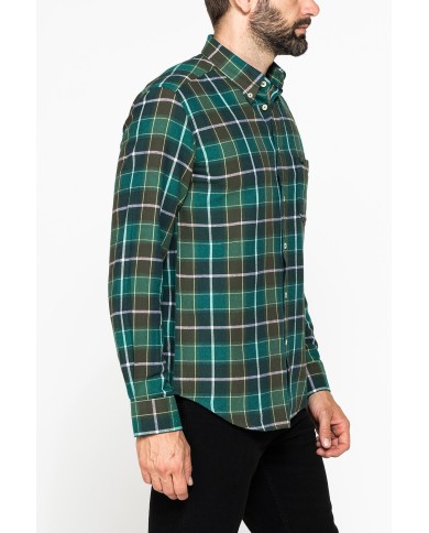 CAMICIA FANTASIA IN FLANELLA LEGGERA CON PREGIATO FILATO MELANGE