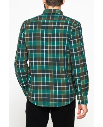 CAMICIA FANTASIA IN FLANELLA LEGGERA CON PREGIATO FILATO MELANGE