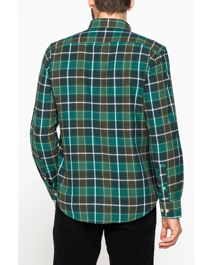 CAMICIA FANTASIA IN FLANELLA LEGGERA CON PREGIATO FILATO MELANGE