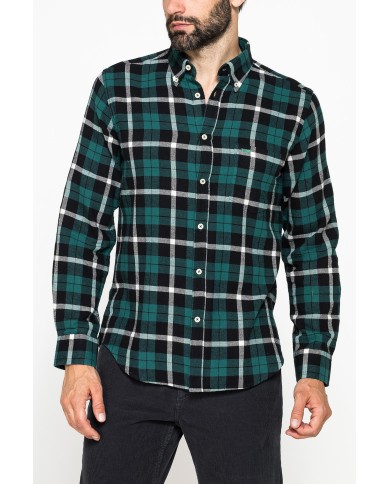 CAMICIA FANTASIA IN FLANELLA LEGGERA CON PREGIATO FILATO MELANGE