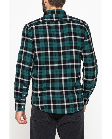 CAMICIA FANTASIA IN FLANELLA LEGGERA CON PREGIATO FILATO MELANGE