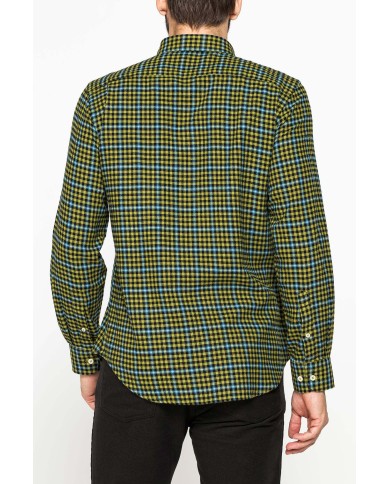 CAMICIA FANTASIA IN FLANELLA LEGGERA CON PREGIATO FILATO MELANGE