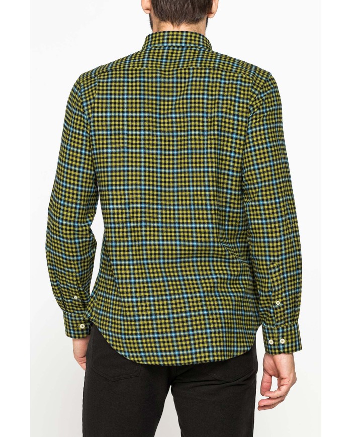 CAMICIA FANTASIA IN FLANELLA LEGGERA CON PREGIATO FILATO MELANGE