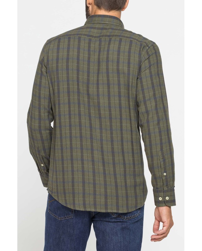 CAMICIA FANTASIA IN FLANELLA LEGGERA CON PREGIATO FILATO MELANGE