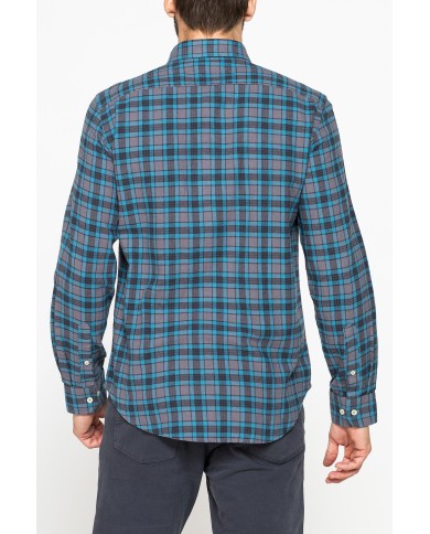 CAMICIA FANTASIA IN FLANELLA LEGGERA CON PREGIATO FILATO MELANGE