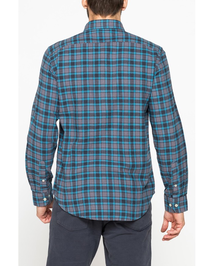 CAMICIA FANTASIA IN FLANELLA LEGGERA CON PREGIATO FILATO MELANGE