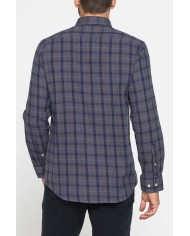CAMICIA FANTASIA IN FLANELLA LEGGERA CON PREGIATO FILATO MELANGE CAMICIA FANTASIA IN FLANELLA LEGGERA CON PREGIATO FILATO MELANGE