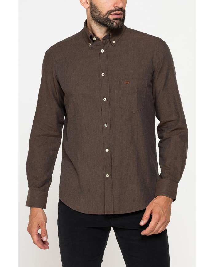 CAMICIA DI FLANELLA IN COLORI TINTA UNITA CON TASCHINO