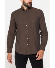 CAMICIA DI FLANELLA IN COLORI TINTA UNITA CON TASCHINO