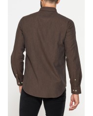 CAMICIA DI FLANELLA IN COLORI TINTA UNITA CON TASCHINO