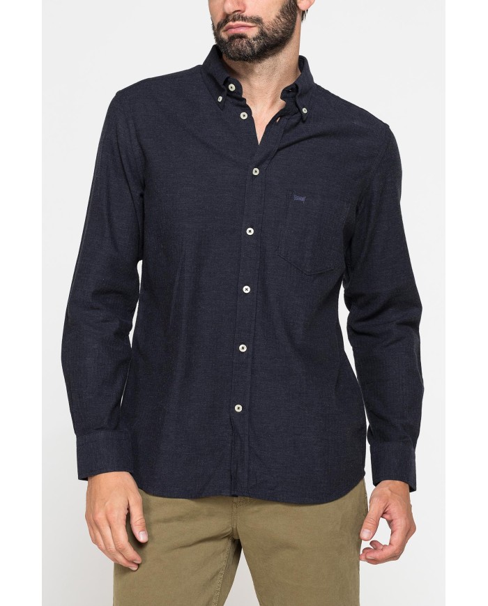 CAMICIA DI FLANELLA IN COLORI TINTA UNITA CON TASCHINO