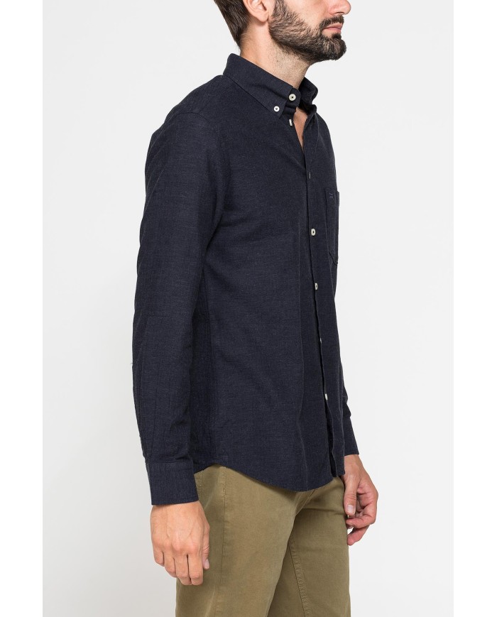 CAMICIA DI FLANELLA IN COLORI TINTA UNITA CON TASCHINO