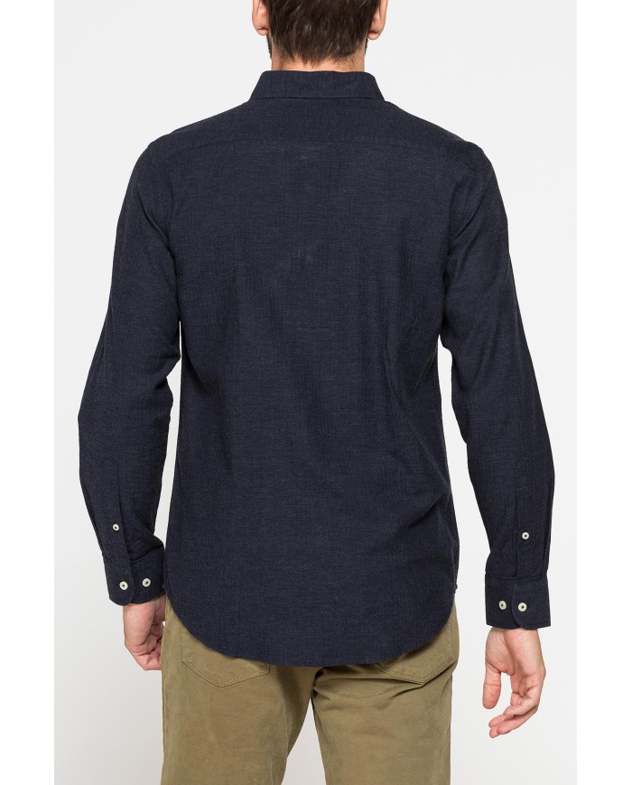 CAMICIA DI FLANELLA IN COLORI TINTA UNITA CON TASCHINO