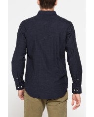 CAMICIA DI FLANELLA IN COLORI TINTA UNITA CON TASCHINO