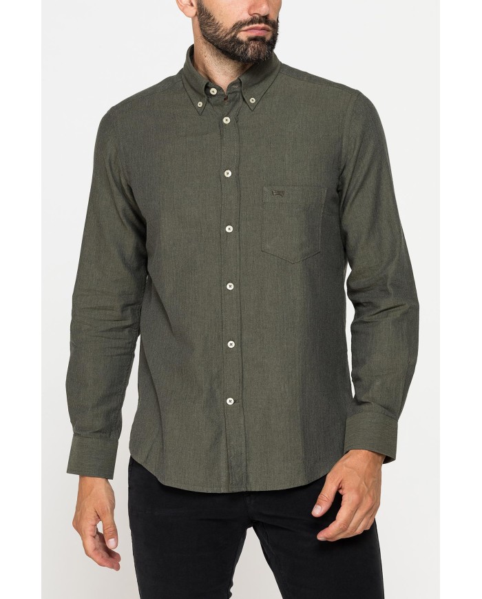 CAMICIA DI FLANELLA IN COLORI TINTA UNITA CON TASCHINO