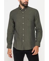 CAMICIA DI FLANELLA IN COLORI TINTA UNITA CON TASCHINO