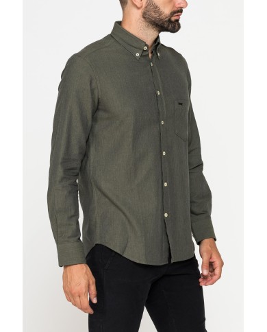 CAMICIA DI FLANELLA IN COLORI TINTA UNITA CON TASCHINO