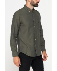 CAMICIA DI FLANELLA IN COLORI TINTA UNITA CON TASCHINO