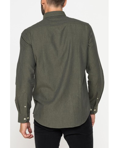 CAMICIA DI FLANELLA IN COLORI TINTA UNITA CON TASCHINO