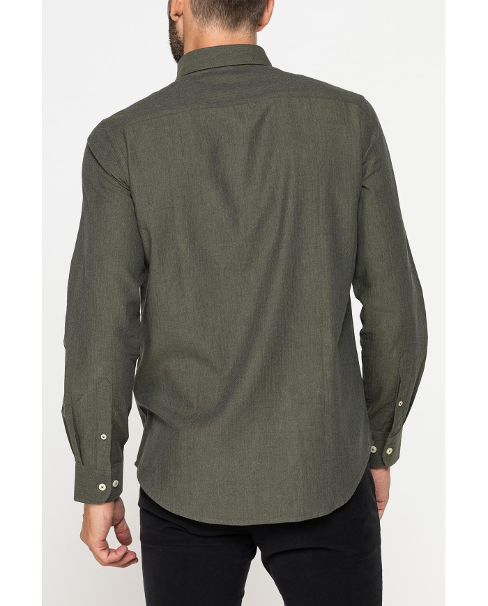 CAMICIA DI FLANELLA IN COLORI TINTA UNITA CON TASCHINO