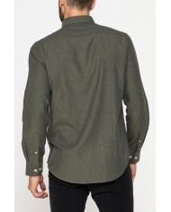 CAMICIA DI FLANELLA IN COLORI TINTA UNITA CON TASCHINO