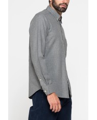 CAMICIA DI FLANELLA IN COLORI TINTA UNITA CON TASCHINO