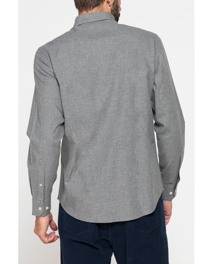 CAMICIA DI FLANELLA IN COLORI TINTA UNITA CON TASCHINO