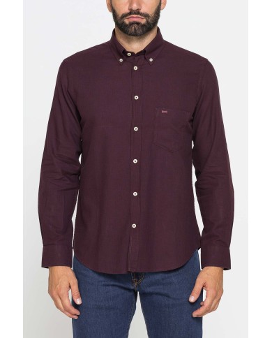 CAMICIA DI FLANELLA IN COLORI TINTA UNITA CON TASCHINO